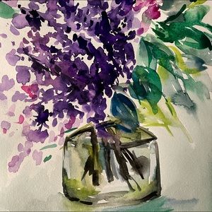 Floral watercolor painting 💜💐💜💐💚